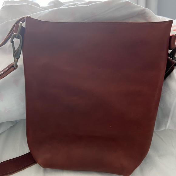 Jackson Place Large Wickett & Craig Leather Cognac Bucket Bag Unisex - Picture 2 of 6